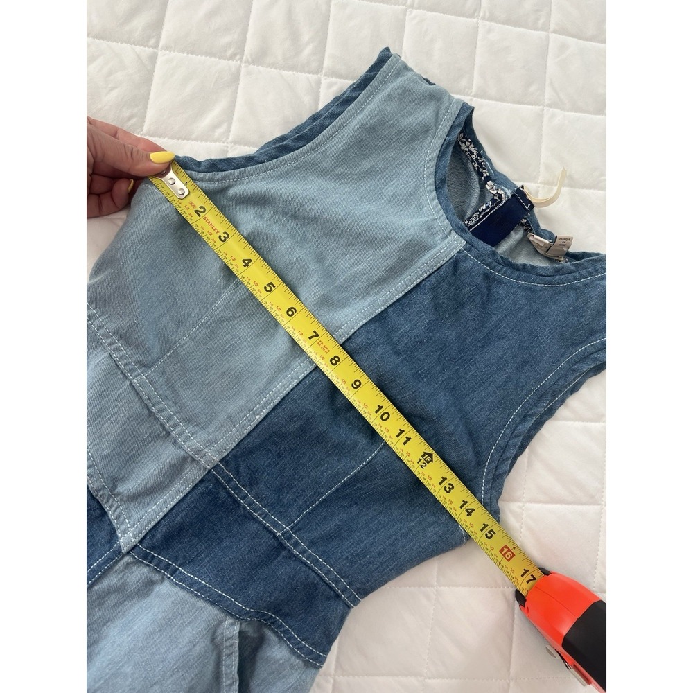 Anthropologie Holding Horses Denim Patchwork Midi Dress Womens Size 2 Sleeveless - Picture 13 of 14